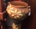 This beautiful ceramic pot with floral etch work would be perfect for indoor or outdoor decor!