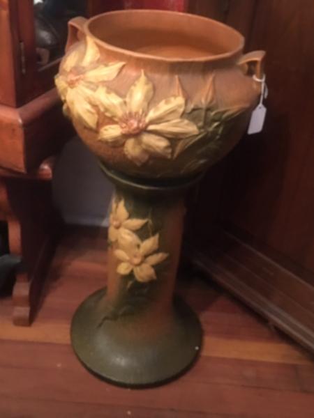 This beautiful ceramic pot with floral etch work would be perfect for indoor or outdoor decor!