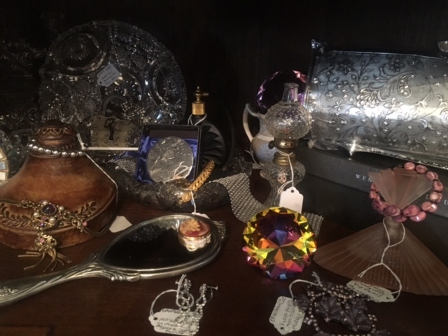 We have everything a gal might needed then---and now! Discover vintage mirrors, gems and jewelry! 